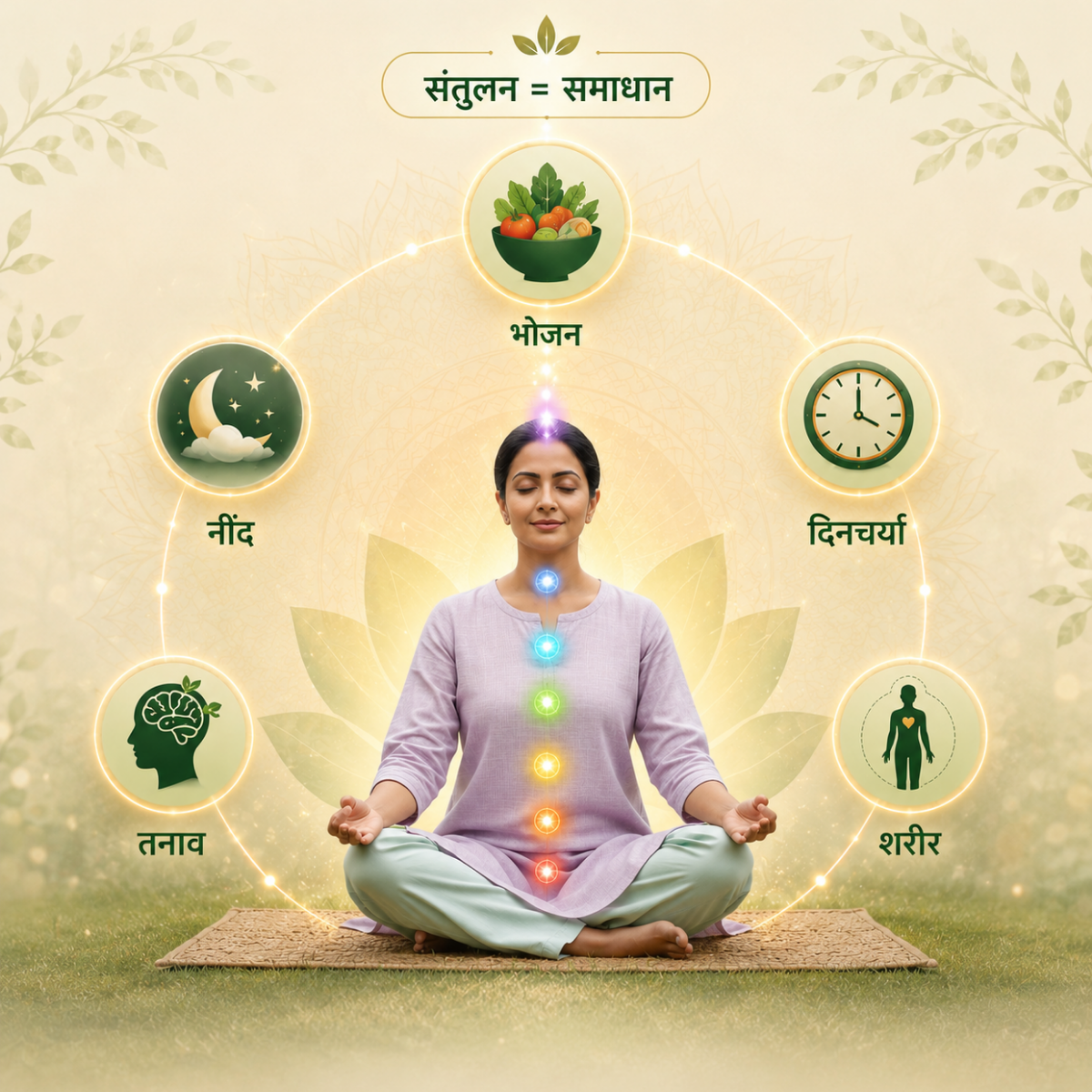चक्र ध्यान — संतुलन = समाधान