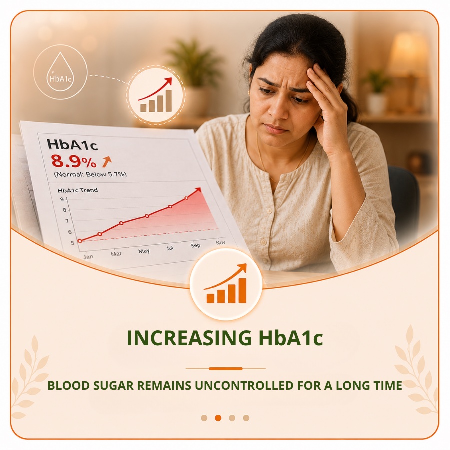 Steadily rising HbA1c