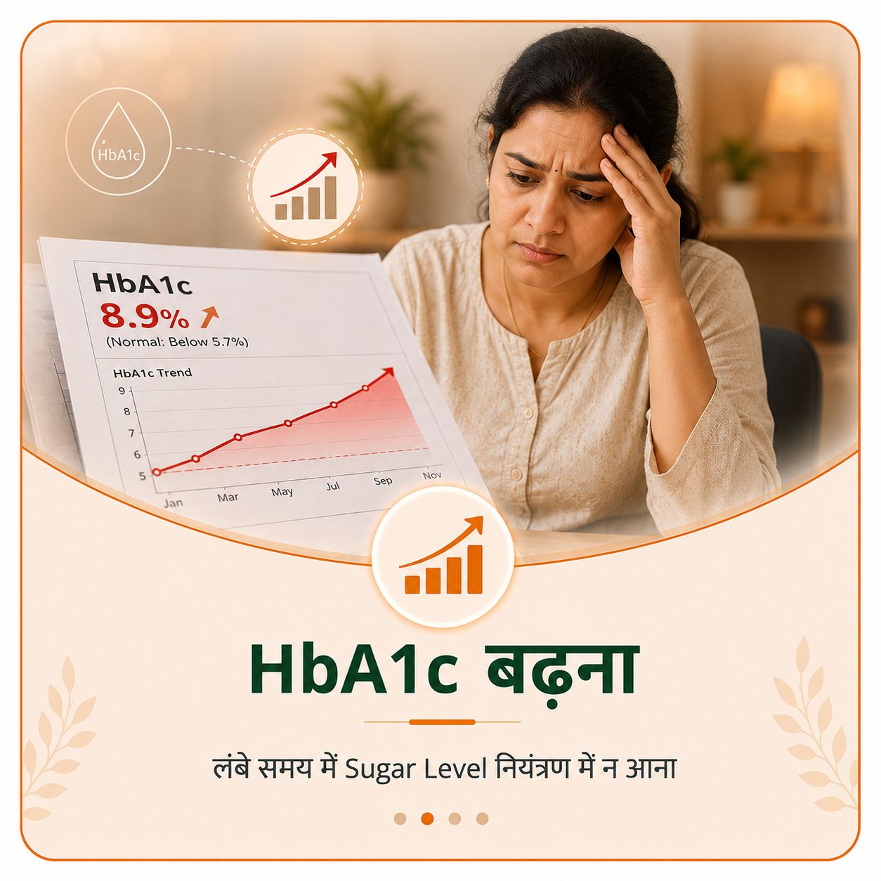 HbA1c लगातार बढ़ना
